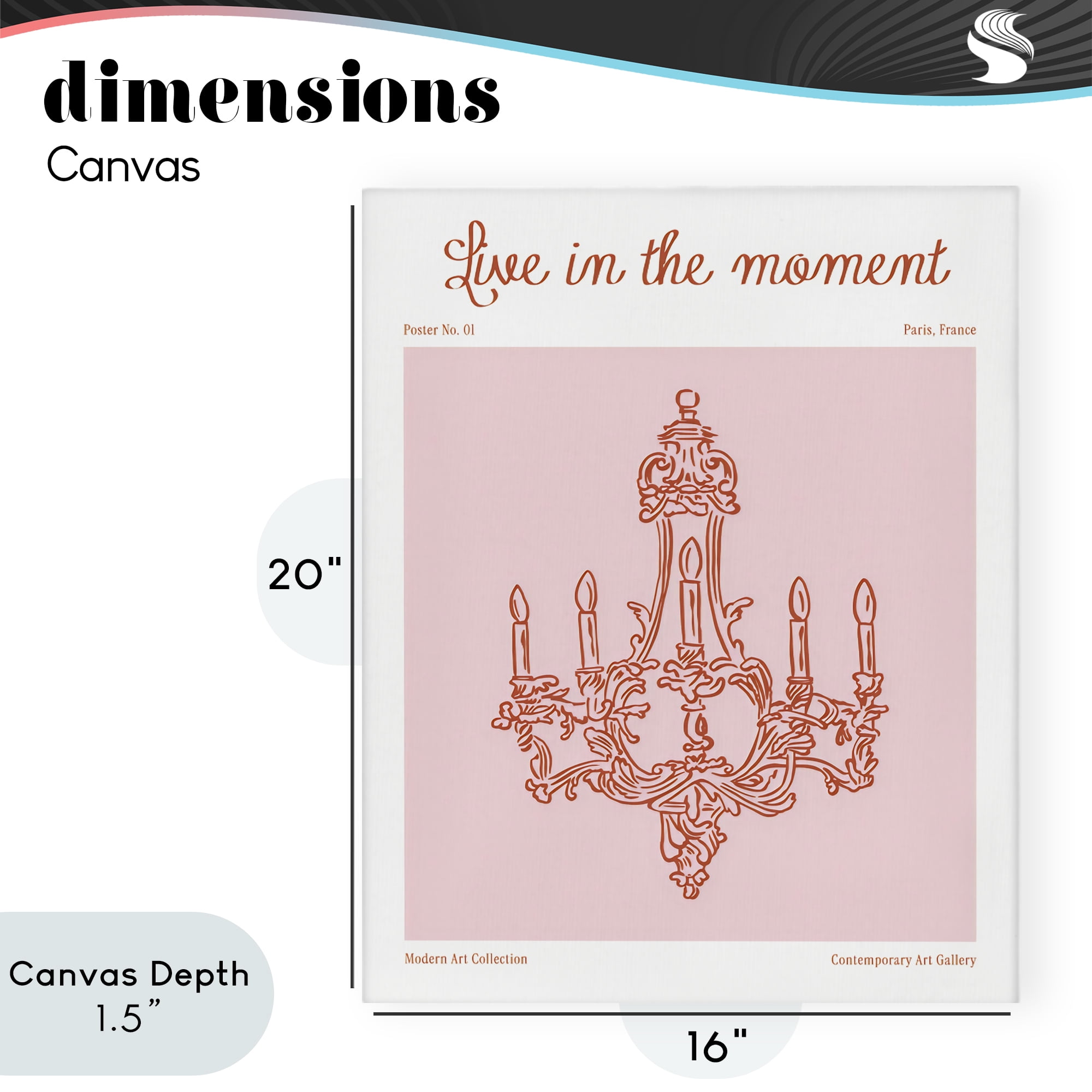 Stupell Industries Live In The Moment Chandelier Canvas Wall Art, design by The Prints Vibe