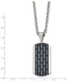 thumbnail image 3 of Stainless Steel Necklace with Pendants Chain Polished Black IP-plated Dog Tag 24in 24 inch, 3 of 4