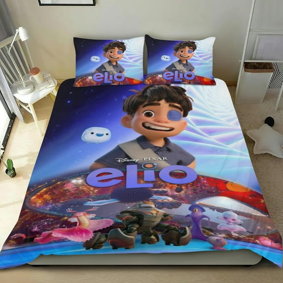 Elio Themed Bed Sheet Set Three Piece Set 53x79 In ches Comfortable And Skin Friendly Unique Design Creating A Star Studded Night Home Decor Gifts For Family Friends fans
