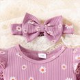 thumbnail image 5 of Farysays Baby Girl Clothes Outfits Cute Little Daisy Print Romper Flared Pants 3Pcs 0 3 6 9 12 18 Months, 5 of 7