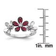 thumbnail image 2 of Primal Gold 14 Karat White Gold Diamond and Ruby Flower Ring, 2 of 4