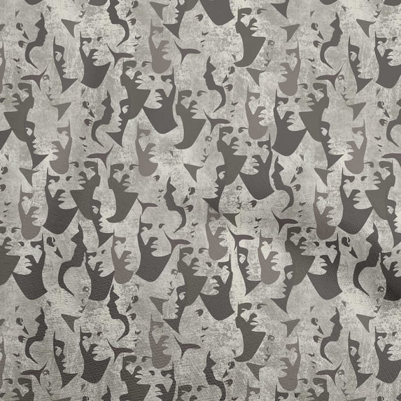 oneOone Viscose Chiffon Gray Fabric Abstract Face Sewing Craft Projects Fabric Prints By Yard 42 Inch Wide