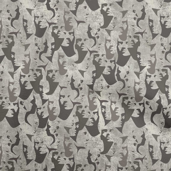 oneOone Velvet Gray Fabric Abstract Face Sewing Material Print Fabric By The Yard 58 Inch Wide-H6