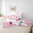 thumbnail image 5 of Manfei Cartoon Kawaii Ghost Bedding Comforter Set 7pcs, Pink Cherry Blossoms Flower Queen Bedding Sets, Teens Boys Girls Kids Reversible Queen Sheet Setsm Luxury Bedroom Decor, 5 of 7