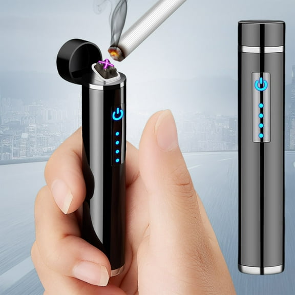 sruoe Electric Lighters Rechargeable Pocket Lighters Wind Resistant Flame Cigarettes Lighter Grill BBQ Candle Camping