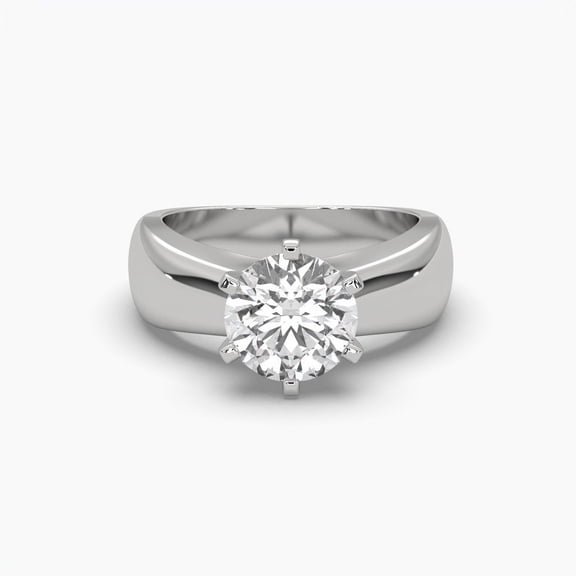 18k Smooth Edge Cathedral Set Solitaire Moissanite Ring