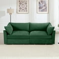 thumbnail image 4 of Newest 2 Seater Sofa,Pull out Storage Drawers Under Each Seat, Crescent-shaped Armrests,Wraparound , Suitable for Small Living Rooms, Chenille Green, 4 of 20