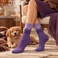 thumbnail image 6 of Loritta 5 Pairs Women's Cute Wool Crew Socks Cozy Fuzzy Warm Winter Socks with Fun Patterns, Gift Idea, Size 5-9, 6 of 10