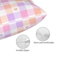 thumbnail image 3 of Honeii Heart Buffalo Plaid Print Pillow Cases,Plush Throw Pillow Covers,Decorative Pillowcase for Sofa, Couch, Living Room-14"x20", 3 of 6