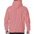 thumbnail image 7 of Haiem Red And White Stripes Patterned Men's Hoodie with Kangaroo Pocket - Ideal Pullover Sweatshirt for Daily Wear, Travel, and Home-Medium, 7 of 7