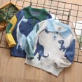 thumbnail image 6 of KYAIGUO 2-7T Toddler Kids Boys Dinosaurs Sweater Cartoon Polar Thick Knit Shirt Baby Winter Lapel Pullover Fleece Sweater, 6 of 8