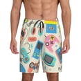 thumbnail image 2 of Rocae Playing Video Games for Men's Soft Sleep Pajama Shorts, Waistband and Pockets, 2 of 9