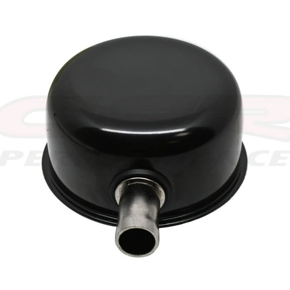 Valve Cover Breather With Tube Fits Push In 0.625 Holes Black Steel Top For Ford