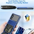thumbnail image 4 of ELEHOLD Armor Case for Samsung Galaxy A15 Flip Open Back Wallet Hidden Card Slot Rugged Shockproof Hybrid Hard PC Shell Anti-Scratch Case for Samsung Galaxy A15,Blue, 4 of 6