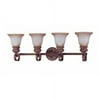 Nuvo 60/1594 Wesley Wall Lantern 32in Dark Plum Bronze Amber Bisque Glass