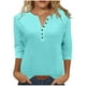 thumbnail image 2 of Ailaofu Summer Tops for Women 3/4 Length Sleeve Womens Trendy Clothes Woman Casual Basic Tees Shirts, 2 of 6