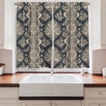 thumbnail image 2 of Ambesonne Damask Kitchen Curtains, Victorian Baroque Style, 55"x39", Charcoal Grey Cream, 2 of 3