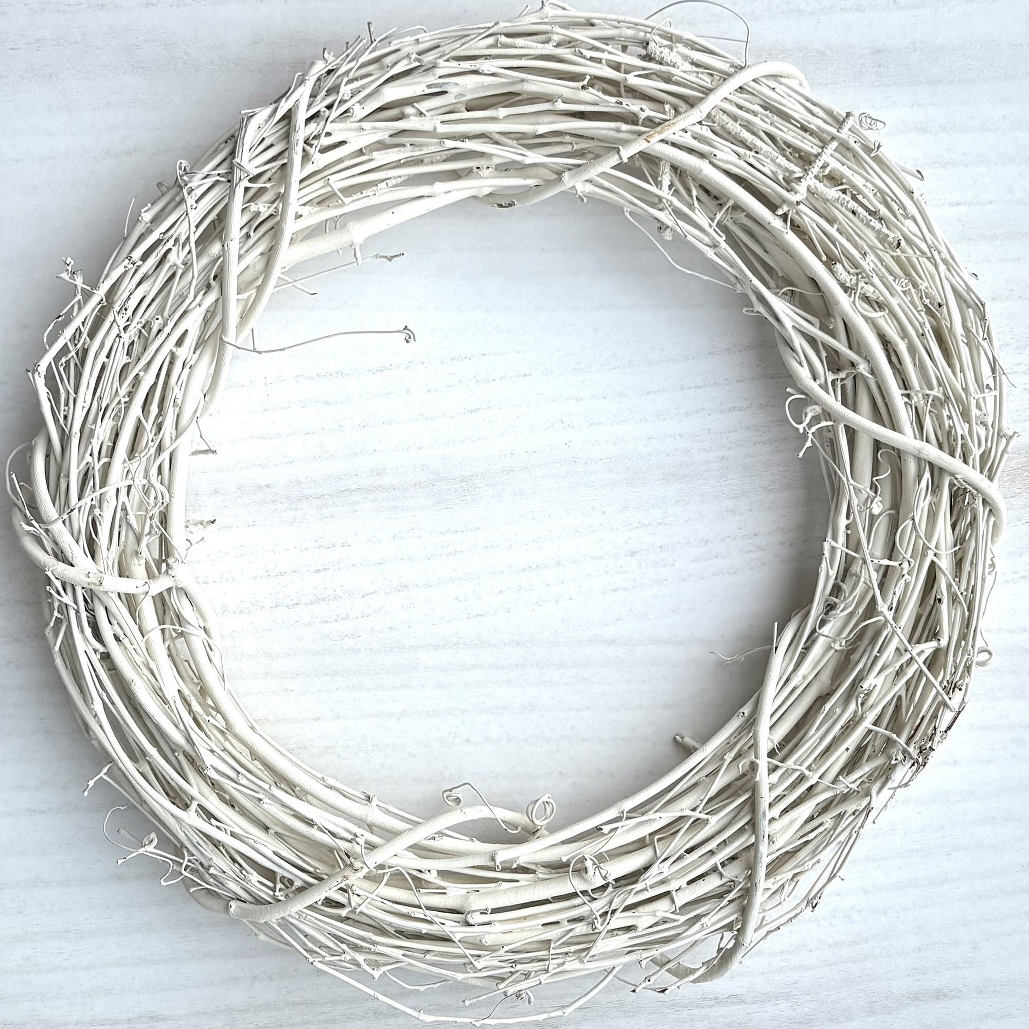 Kraft Lane: 18" Painted Grapevine Wreath - White - DIY Craft Projects, Handcrafted, In-Outdoor Decoration, Behr Paint, Seasonal-Holiday-Event-Home