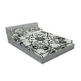 thumbnail image 2 of Ambesonne Mandala Fitted Sheet & Pillow Sham Set, Lace Like Lotus Flower Form, Queen, Black White, 2 of 2