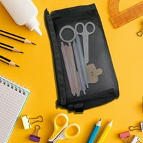 Tyidzon Large Capacity Pencil Pouch, Zipper Storage Bag, Transparent Mesh Zipper Pouch Bags for Makeup Cosmetics, Travel, Office Supplies