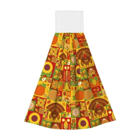 

Sikiie Thanksgiving Day Hand Towel with Loop Hanging Towel Absorbent Tie Towels for Kitchen Tea Bar Bathroom Decor