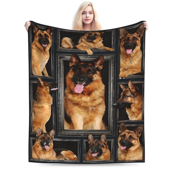 German Shepherd Dog Blanket - Cute Gifts & Decor, Soft Warm Cozy Fleece Throw for Girls, Women, Kids & Adults 50x40