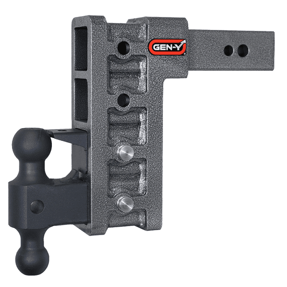 GEN-Y GH-1624 MEGA-DUTY Adjustable 9" Drop Hitch with GH-0161 Dual-Ball, GH-0162 Pintle Lock for 2.5" Receiver - 32,000 LB Towing Capacity - 3,500 LB Tongue Weight