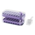 thumbnail image 3 of Bandeja de cubitos de hielo con tapa y recipiente de almacenamiento Caja de almacenamiento de hielo de liberación fácil de grado alimenticio Máquina violeta doble Macarena fabricante de bandejas de hielo, 3 of 8