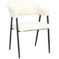 thumbnail image 5 of SAFAVIEH Naoko Mid-Century Boucle Solid Dining Armchair, White/Black, 5 of 13