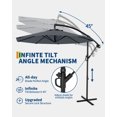 thumbnail image 4 of CazToi Parasol Déporté de Patio 10 Pi, Inclinaison 360°, Pare-Soleil, 4 of 7