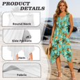 thumbnail image 6 of Garronmavis Tropical Flowers Matching Beach Outfits for Couples Mens Short Sleeve Shirt Size M and Women's Round Neck Dress Polyester Loose Sleeveless Sundress with Pocket, 6 of 7