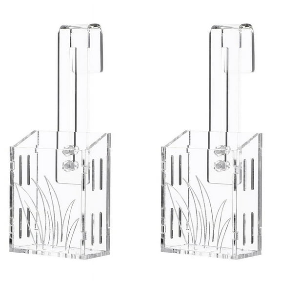 2X Aquarium Planter - Hanging Aquarium Plant Holder Acrylic Aquatic Plant Cups Fish Tank Plant Holder A