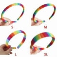 thumbnail image 2 of (One) New rainbow-colored striped headband-XL, 2 of 10