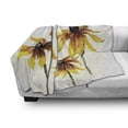 thumbnail image 3 of Watercolor Flower Soft Flannel Fleece Throw Blanket, Garden with Daisy Flowers in Soft Painting Effect Dramatical Nature, Cozy Plush for Indoor and Outdoor Use, 50" x 70", Yellow White, by Ambesonne, 3 of 6