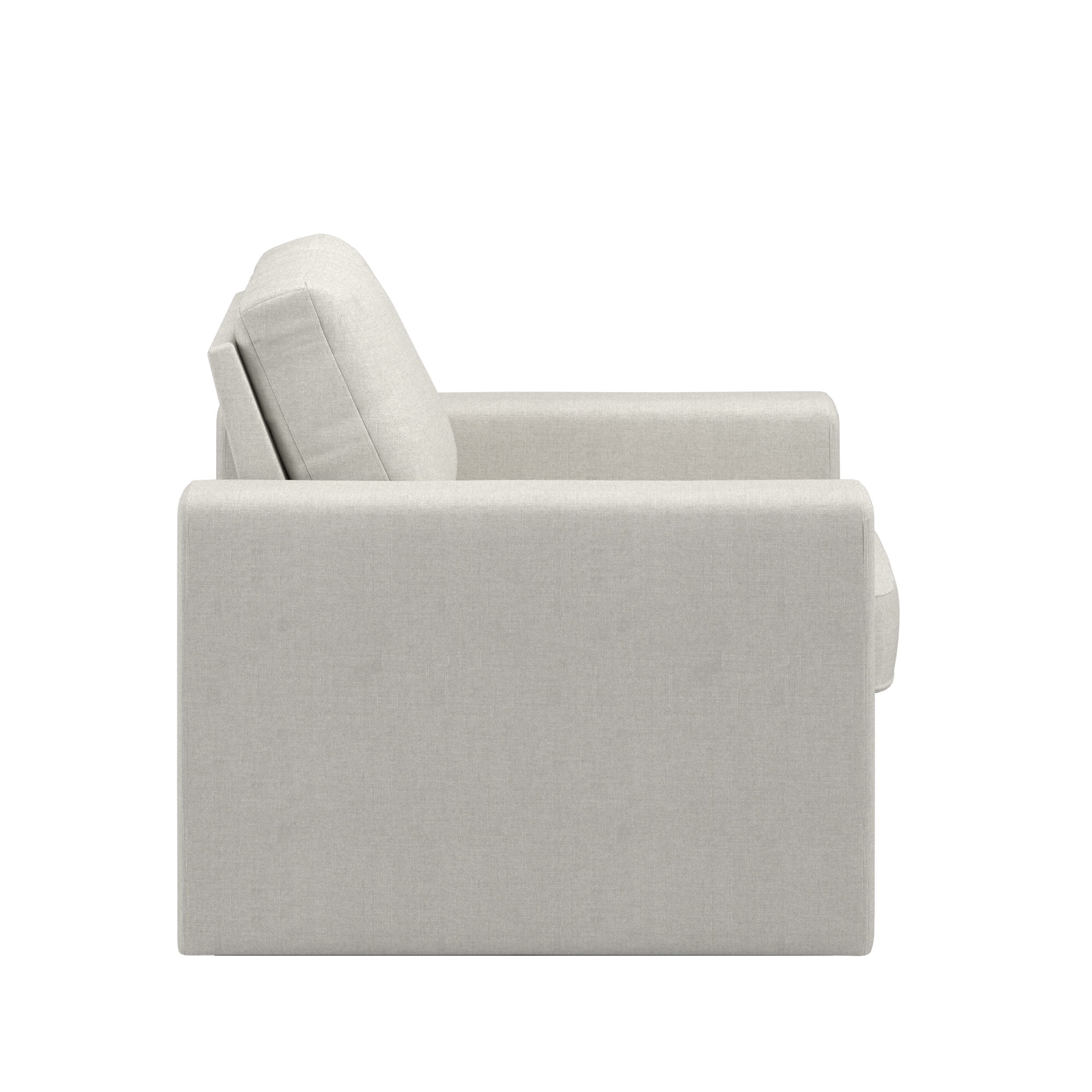 Weston Home Glen Park Modern Linen Accent Chair with 1 Hidden Metal Wire Storage Drawer, Ivory