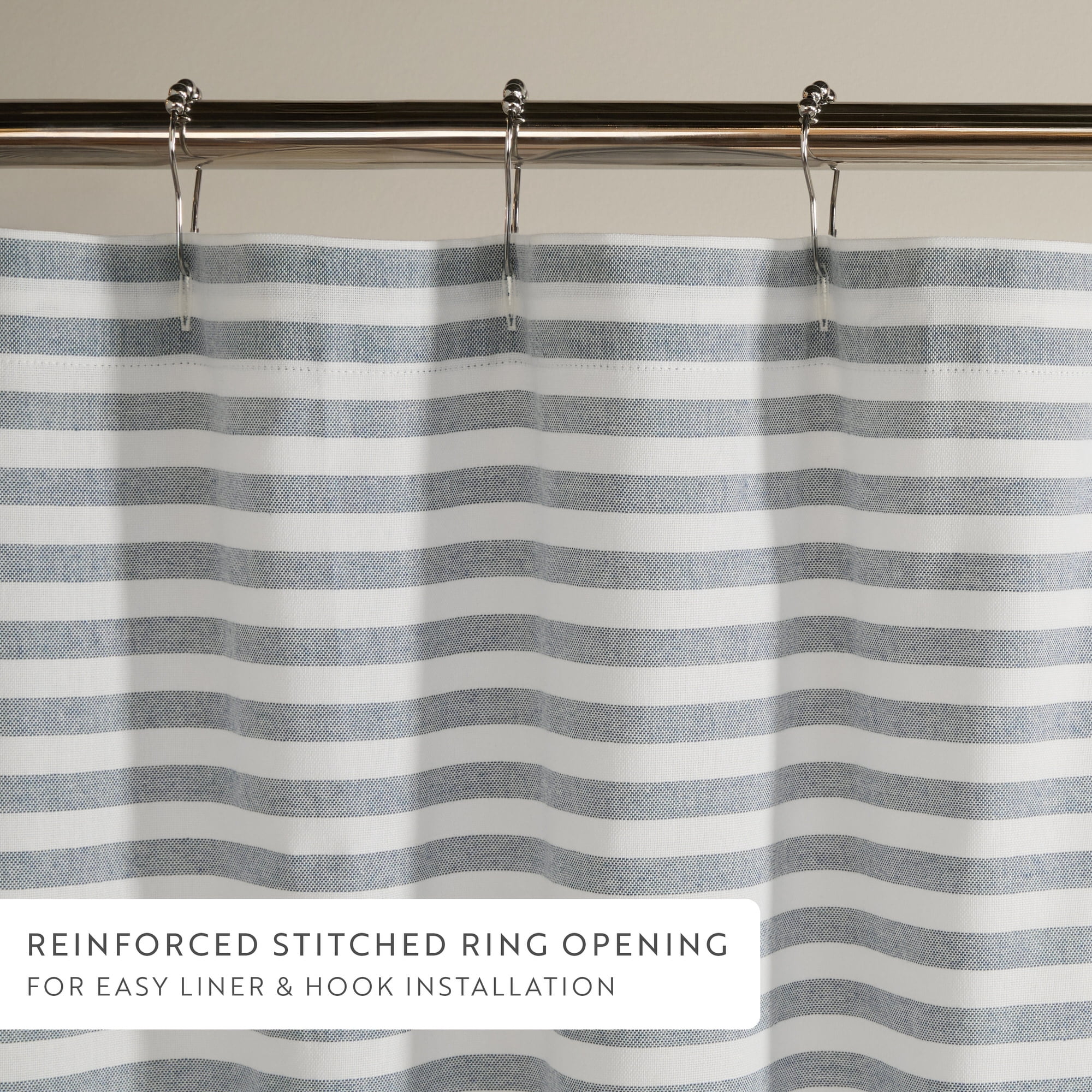 Cotton Blend Classic Stripe Shower Curtain