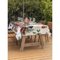 thumbnail image 2 of Outdoor Tablecloth with Umbrella Hole and Zipper, Christmas Rectangle Table Cloth 60x120 Inch Waterproof Tablecloth, Xmas Snowman Truck Snowflake Tree Balls Vintage Picnic Table Cover for Patio, 2 of 7