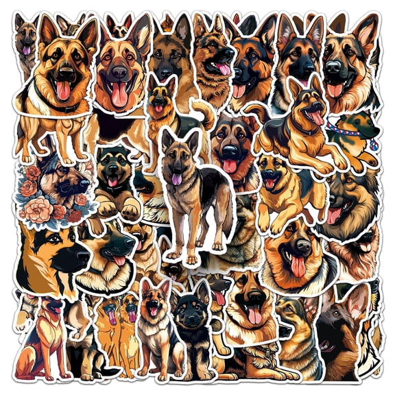 49 German Shepherd Stickers – Waterproof Vinyl Dog Decals for Water Bottles, Laptops, Notebooks, Tumblers, Phone Cases & Journals