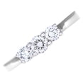 thumbnail image 3 of 18ct White Gold Jewelco London 1/2ct Diamond Shared Claws Graduated Trilogy Ring, 3 of 6