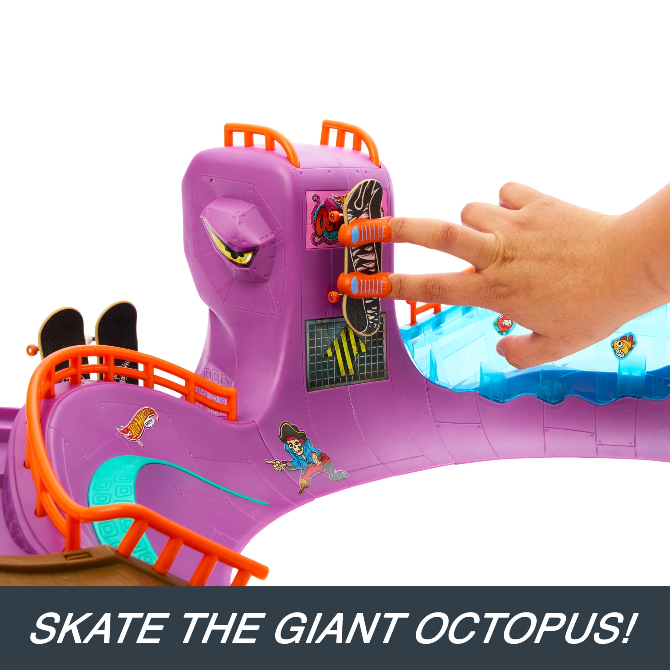 Hot Wheels Skate Octopark Playset, with Exclusive Fingerboard and Skate Shoes