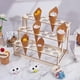 thumbnail image 5 of 2 juegos de soporte de exhibición de cono de helado con 66 agujeros, soporte de madera para cono de helado, soporte de 3 capas para cono de comida de caramelo para decoración de buffet de bodas y, 5 of 6
