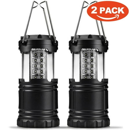 30 LED Ultra Bright Camping Lantern, Portable Collapsible Lightweight Lighting Outdoor Adventure Hiking Light Lamp (Black 2