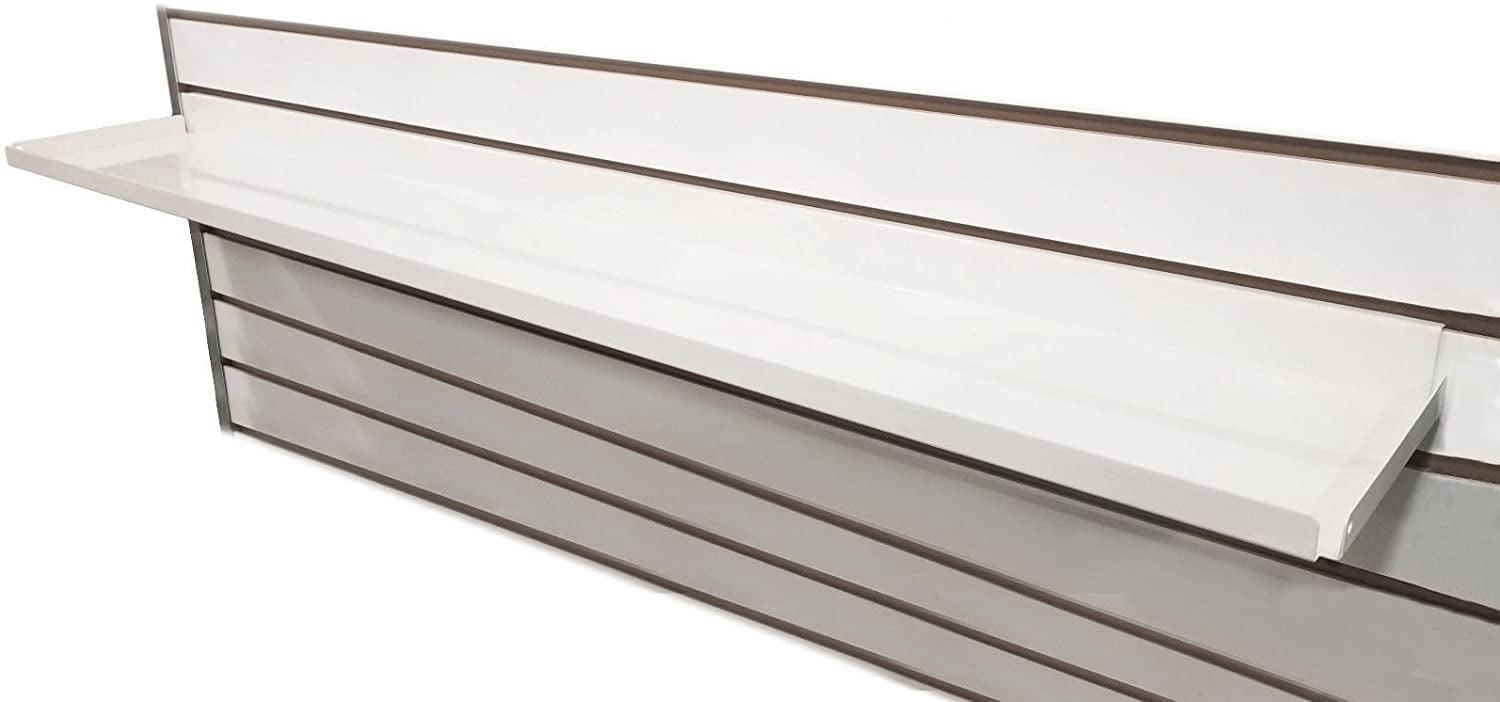 Metal Slatwall Shelf 7.5" D x 46.5" W Heavy Duty Steel Shelving with