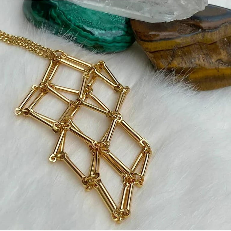 AYQQ Crystal Stone Holder Necklace, Adjustable Crystal Cage Necklace Holder Necklace, Crystal Stone Holder Necklace, Handmade Crystal Holder