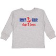 thumbnail image 3 of Inktastic Boat Hair Don't Care, Anchor, Sailing - Red Blue Boys or Girls Long Sleeve Toddler T-Shirt, 3 of 5