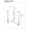 thumbnail image 3 of Kingston Brass KS4328GL Georgian Two-Handle Deck Mount Roman Tub Faucet, Brushed Nickel, 3 of 4