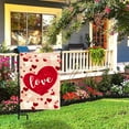 thumbnail image 5 of Aufmer 4 Pcs Valentine's Day Themed Reversible Garden Flag, Double Sided Outdoor Decor for Porch Patio, Holiday Welcome Banner for Yard Display, Seasonal Home Decoration with Linen Material, 5 of 6