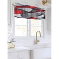 thumbnail image 3 of Valances for Windows Black Red Abstract Rod Pocket Cafe Window Treatments Valance Curtains for Kitchen Bathroom Laundry Basement Windows 56"x16", 3 of 9