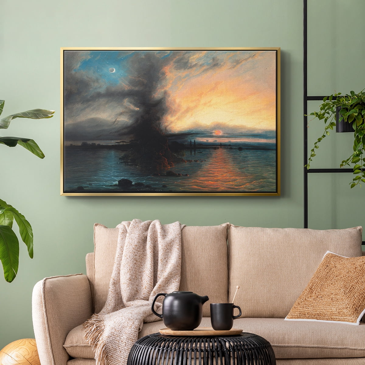 Vintage Landscape-CX By Wexford Home Framed in Gold Wood Gallery Wrapped Canvas 25 in. x 37 in.
