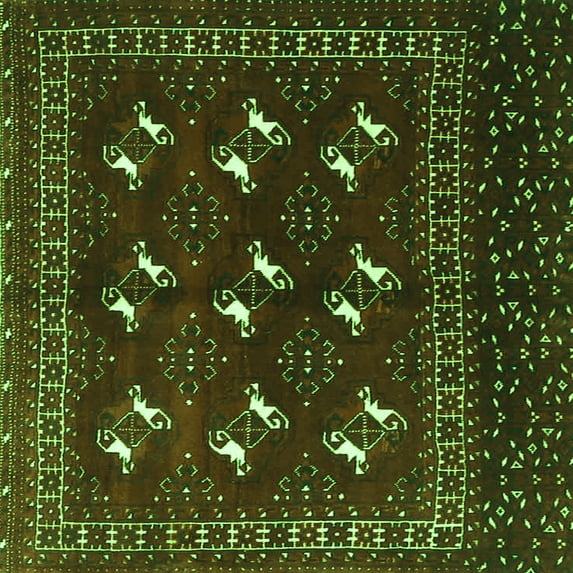 Ahgly Company Indoor Square Persian Green Traditional Area Rugs, 3' Square